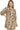 Main view of oak paisley mini dress with balloon sleeves and lace-up neckline
