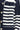 Close-up of a navy and white striped cardigan with buttons.