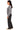 Side view of grey sweater showing cropped cut and chunky knit