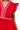 Red dress with white trim on a white background