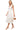 Side view of flowy cotton midi dress with buttoned front