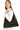 Front view of model carrying black hobo tote bag in soft faux leather with clean lines