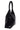 Side view of black hobo tote bag showing curved shape and wide shoulder strap