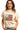 Front view of oatmeal sweater with American flag patch and drop shoulders