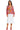 Front view of model wearing rose floral print blouse with button front and long gathered sleeves