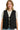 Main view of heart quilted vest with tie-front closure and sleeveless cut