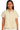 Main view of natural lace patch cotton shirt with short sleeves and button front.