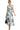 Front view of black strapless midi dress with smocked top and tiered toile-printed skirt.