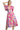 Model wearing floral midi dress styled with sandals for summer look.