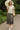 Model walking in garden wearing natural lace cotton shirt with pleated skirt and white flats, soft daylight.