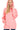 Main view of pink scuba hoodie with drop shoulders and kangaroo pocket