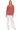 Model front view of dark red turtleneck sweater with rib knit and soft drape