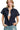 Front view of lace short sleeve button down shirt with pocket detail and classic fit