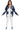 Model front view of navy plaid fleece shacket with chest pockets and layered styling