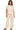 Main view of sand beige slub lounge set with oversized tee and wide-leg pants