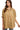 Women's striped woven shirt front view featuring oversized fit and drop shoulder sleeves