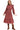Model front view in dusty rose midi dress styled