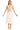 Model front view of sand beige cropped sweater vest with ribbed knit and tie front detail.