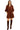 Model front view in red-brown corduroy dress styled with fall boots