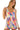 Front view of color block sleeveless top with ribbon shoulder ties